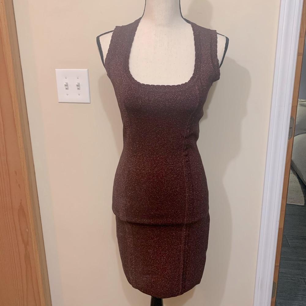 French connection metallic sparkle knit dress